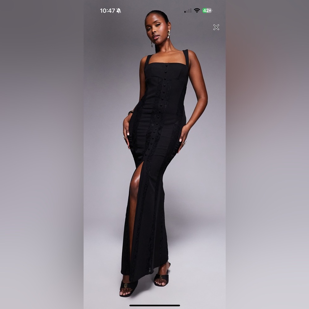 NEW with tags - ASOS Black lace Button-Down Dress